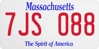 MA license plate 7JS088
