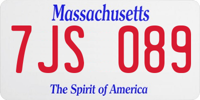 MA license plate 7JS089