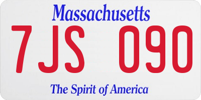 MA license plate 7JS090