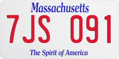 MA license plate 7JS091