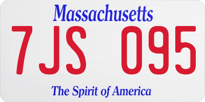 MA license plate 7JS095