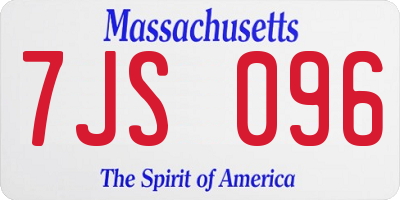 MA license plate 7JS096