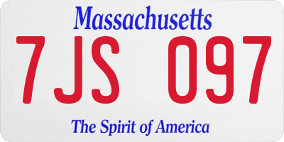 MA license plate 7JS097