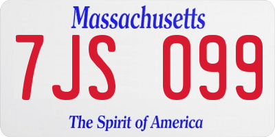 MA license plate 7JS099