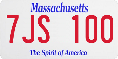 MA license plate 7JS100
