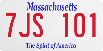 MA license plate 7JS101