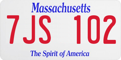 MA license plate 7JS102