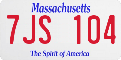 MA license plate 7JS104