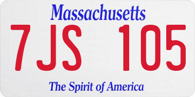 MA license plate 7JS105