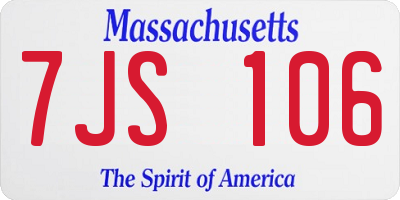 MA license plate 7JS106