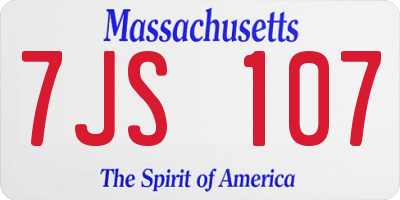 MA license plate 7JS107