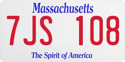 MA license plate 7JS108
