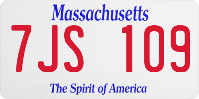 MA license plate 7JS109