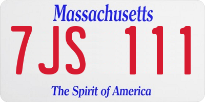 MA license plate 7JS111