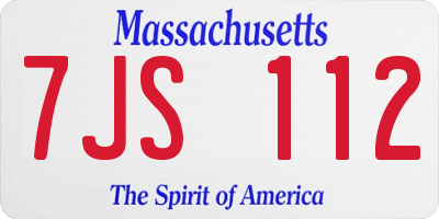 MA license plate 7JS112
