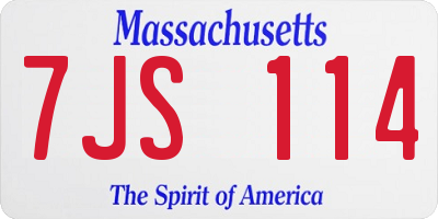 MA license plate 7JS114