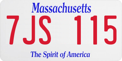 MA license plate 7JS115