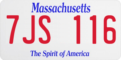 MA license plate 7JS116