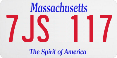 MA license plate 7JS117