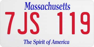 MA license plate 7JS119