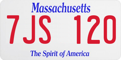 MA license plate 7JS120