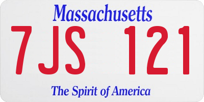 MA license plate 7JS121