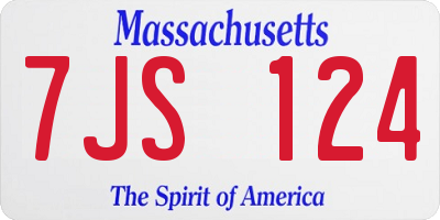MA license plate 7JS124