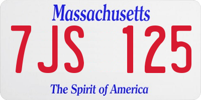 MA license plate 7JS125