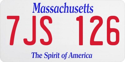 MA license plate 7JS126