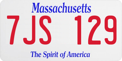 MA license plate 7JS129