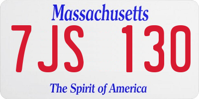 MA license plate 7JS130