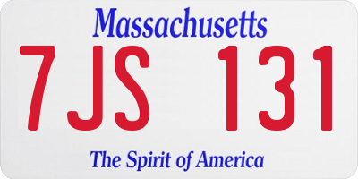 MA license plate 7JS131
