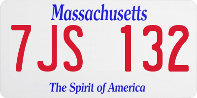 MA license plate 7JS132
