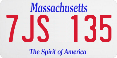 MA license plate 7JS135