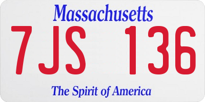 MA license plate 7JS136