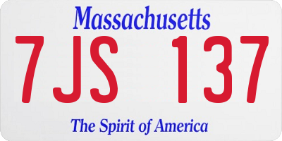 MA license plate 7JS137