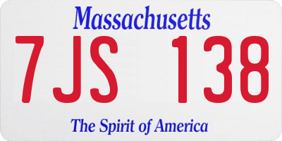 MA license plate 7JS138
