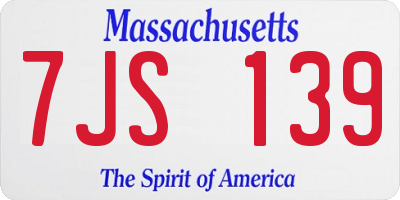 MA license plate 7JS139
