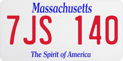 MA license plate 7JS140