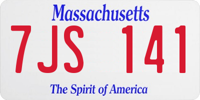 MA license plate 7JS141