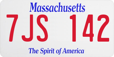 MA license plate 7JS142