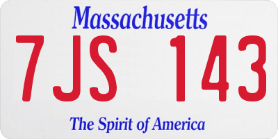 MA license plate 7JS143