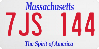MA license plate 7JS144