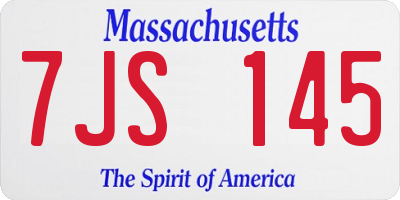 MA license plate 7JS145