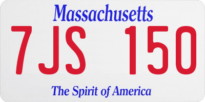 MA license plate 7JS150
