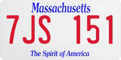 MA license plate 7JS151