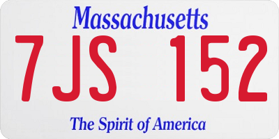 MA license plate 7JS152