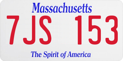 MA license plate 7JS153