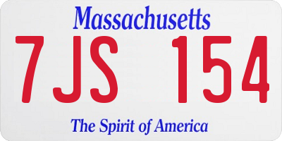 MA license plate 7JS154