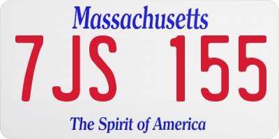 MA license plate 7JS155